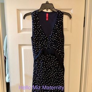 Hello Miz Blue Polka Dot Maternity Dress Size M